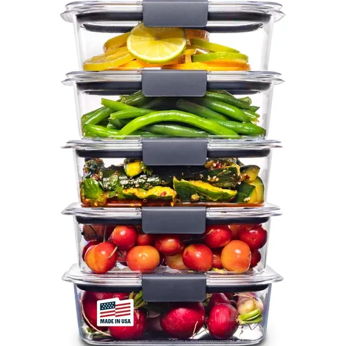 Rubbermaid Brilliance Set de 5 Recipientes Herméticos de 3.2 Tazas