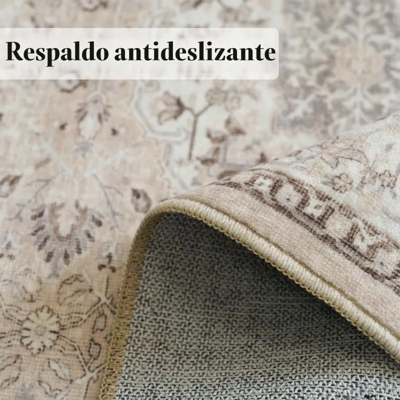Alfombra de Pasillo Lavable 2x6 ft Estilo Granja, Beige — foto 4