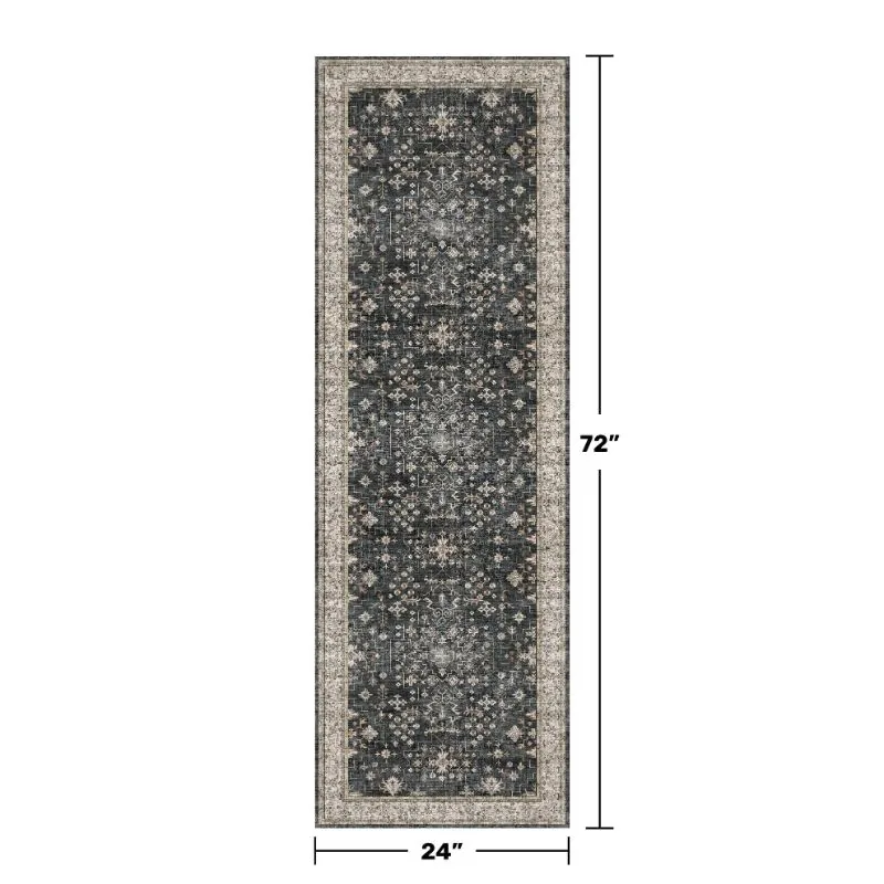 Hazo Haus Alfombra de Pasillo Boho 2x6 ft, Negro — foto 2