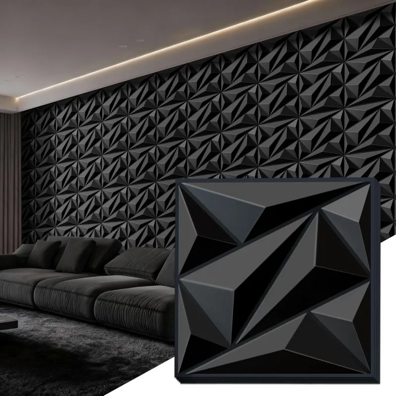 janasse Paneles de Pared 3D Geométricos de PVC (set de 33, cubre 32 ft²)