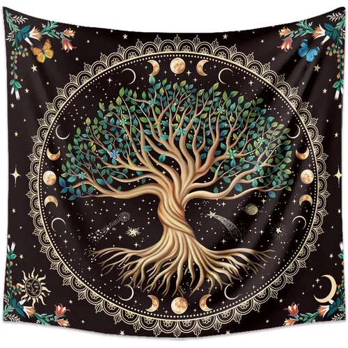 LANG XUAN Tapiz Árbol de la Vida con Fase Lunar 47x35" — foto 3